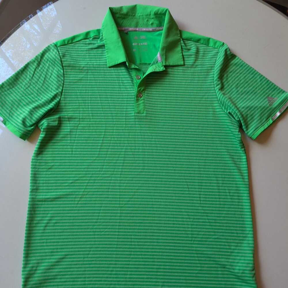 Adidas Men’s Climachill Golf Polo Shirt Green Size Medium Cooling Performance